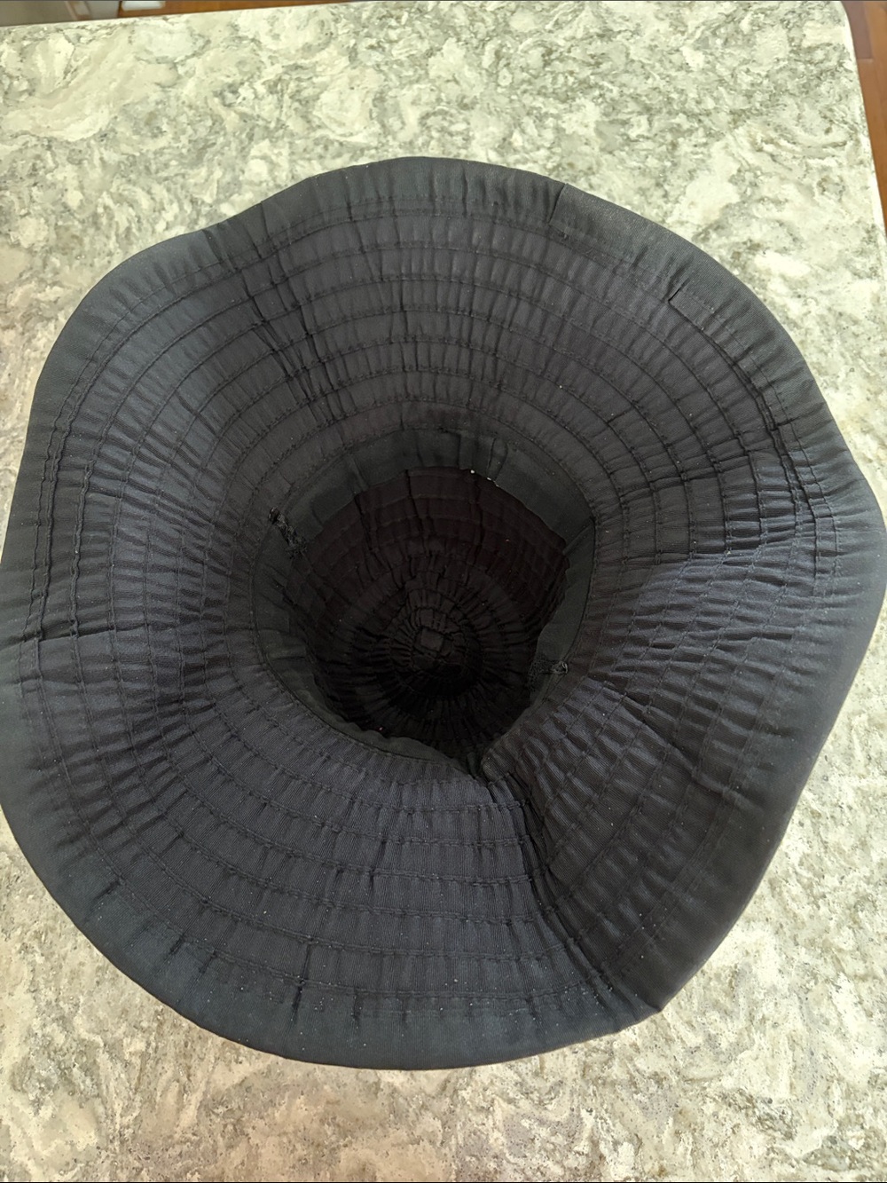 Black Wide-Brim Cloth Sun Hat with Bow - Picture 3 of 5
